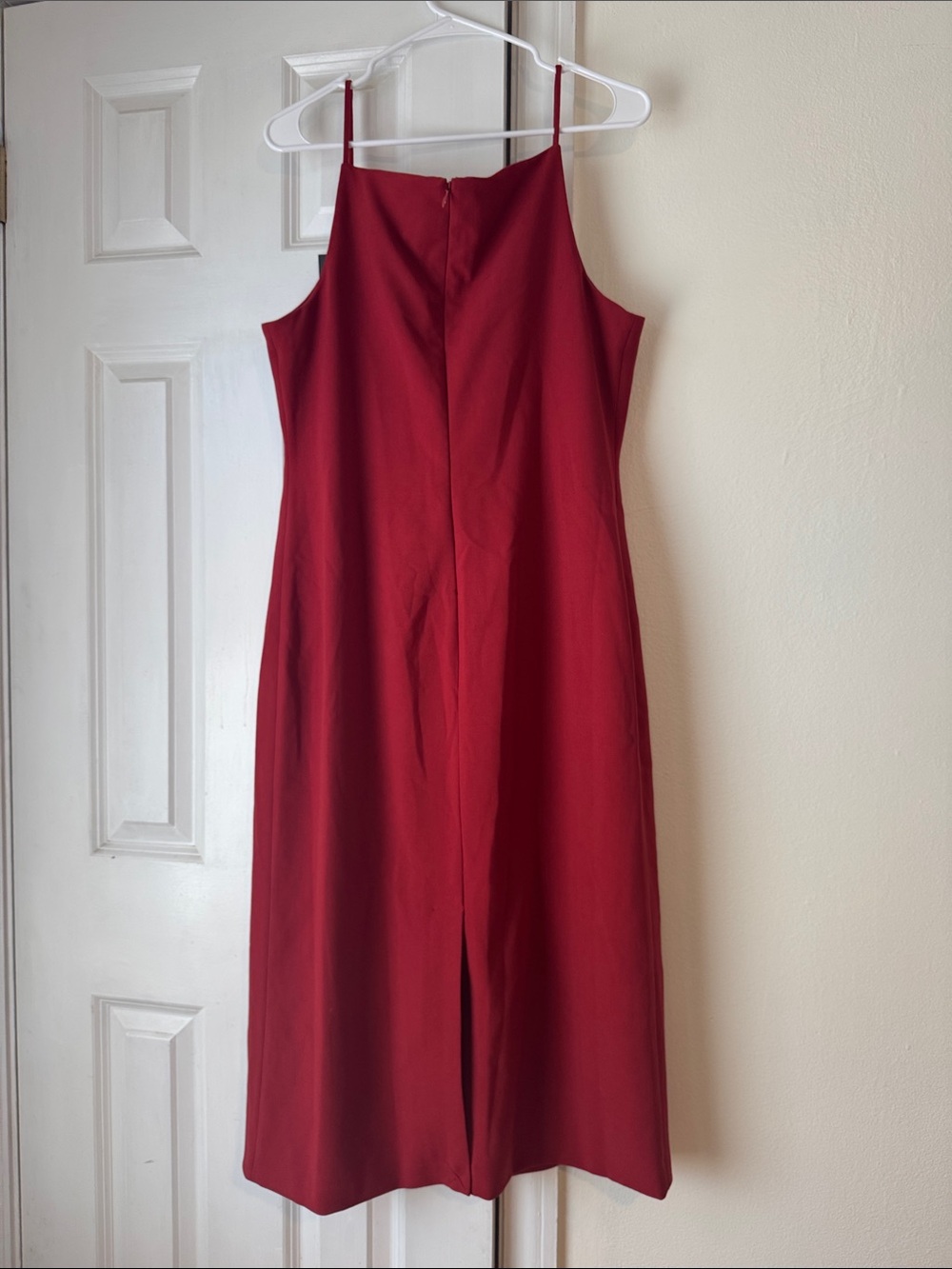 Staud Women's Large Red Una Tailored Button Midi Dress - Picture 7 of 10